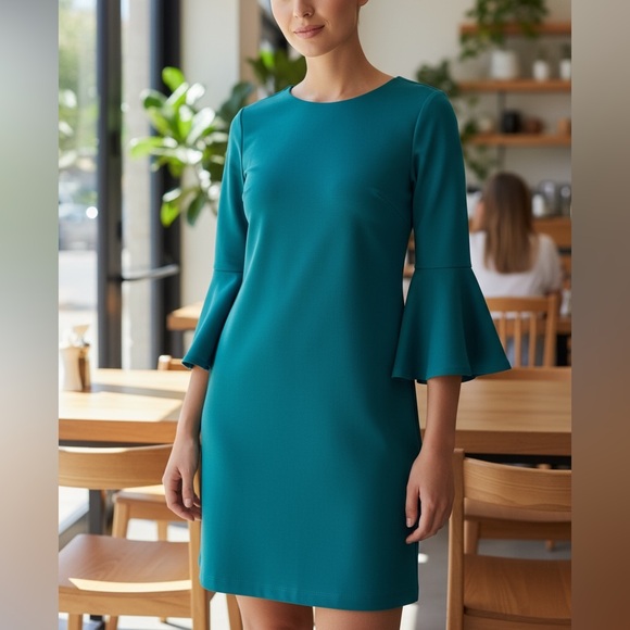 envy Dresses & Skirts - Envy Teal Bell Sleeve Dress NWT